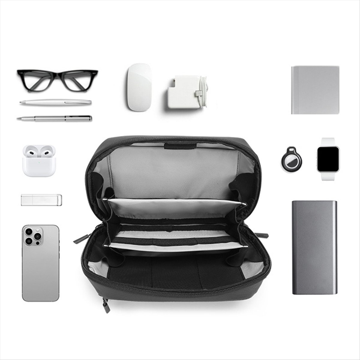 ☶ ❈ ＊ ♥ AC1579 - Bolsa Técnica - Tech Accessories Travel Organizer Pouch avaliação e preço